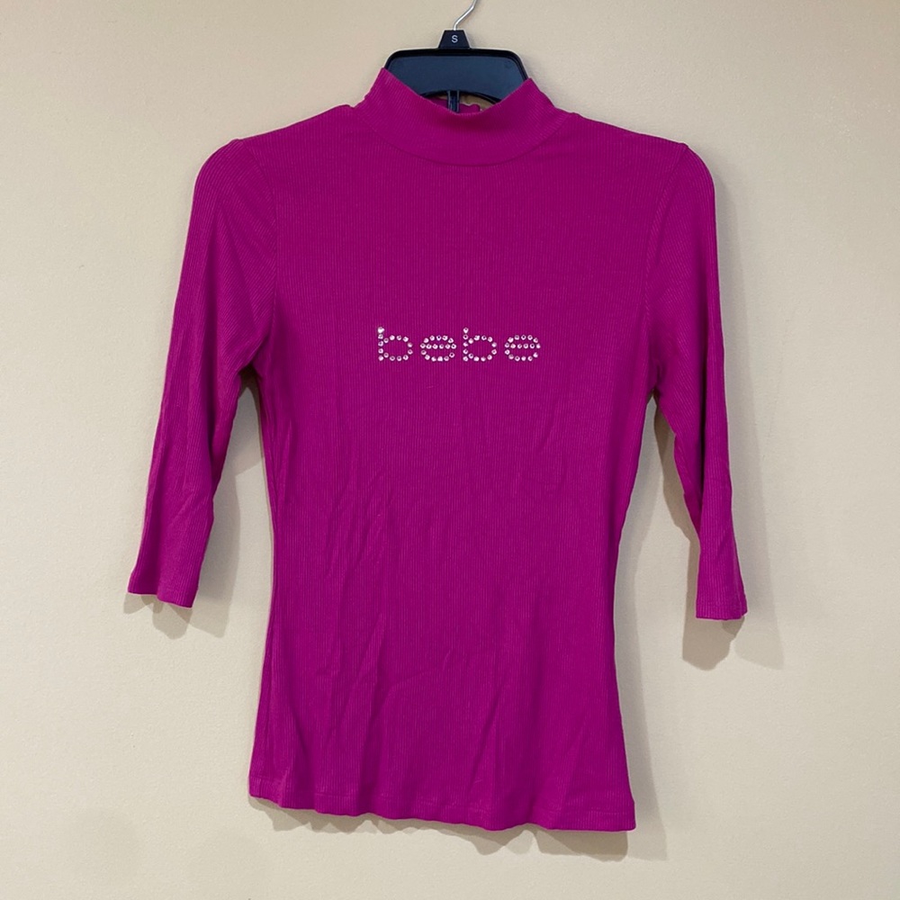 Bebe 3/4 sleeve Turtleneck shirt top